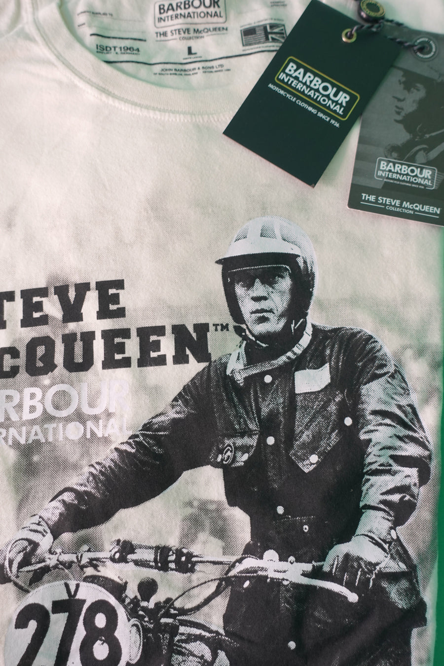 Steve McQueen Stand & Ride Six Days Trials T-Shirt Creme